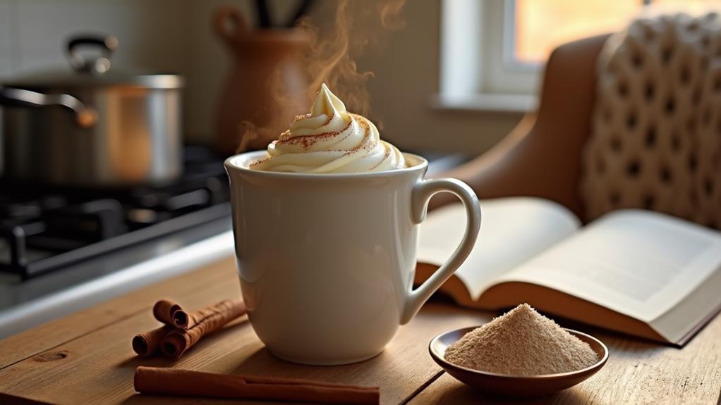 creamy warm vanilla beverage