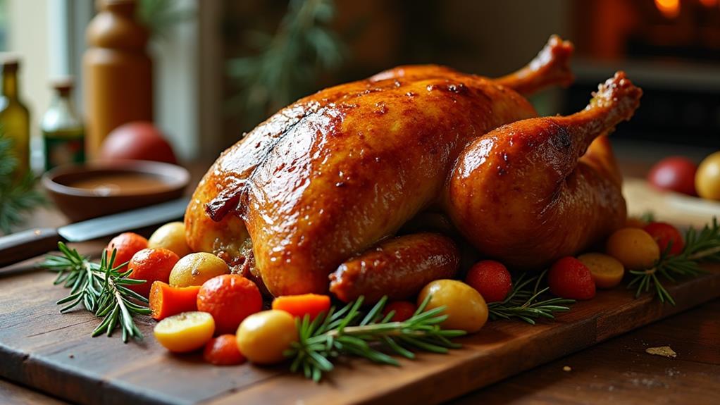 deliciously seasoned roasted goose