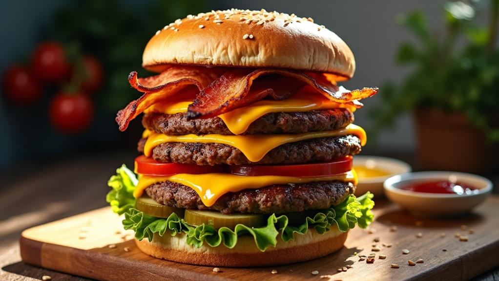 giant indulgent burger creation