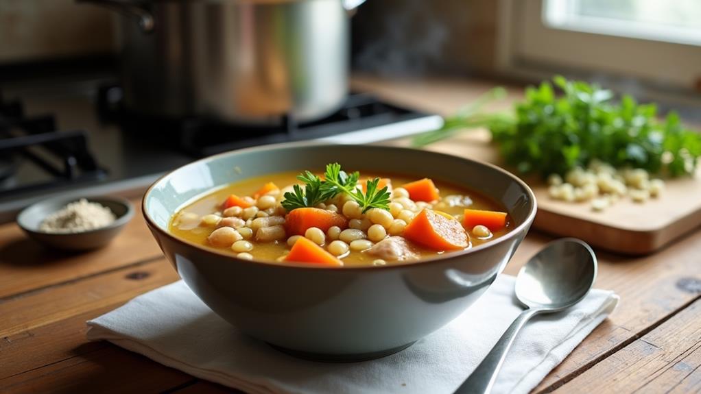 hearty chicken barley soup