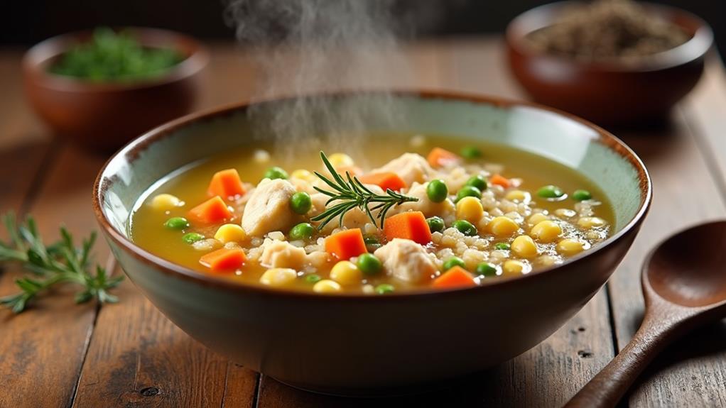 hearty chicken rice soup