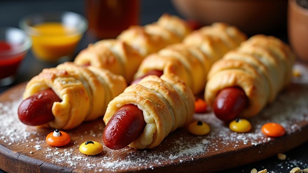 mummy themed hot dog treats