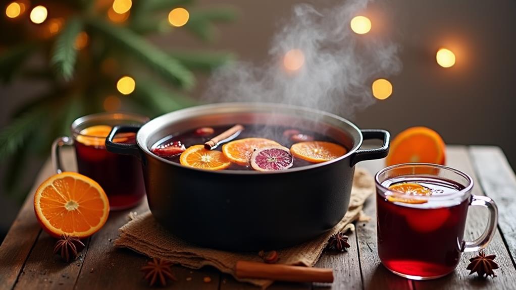 spiced warm wine beverage